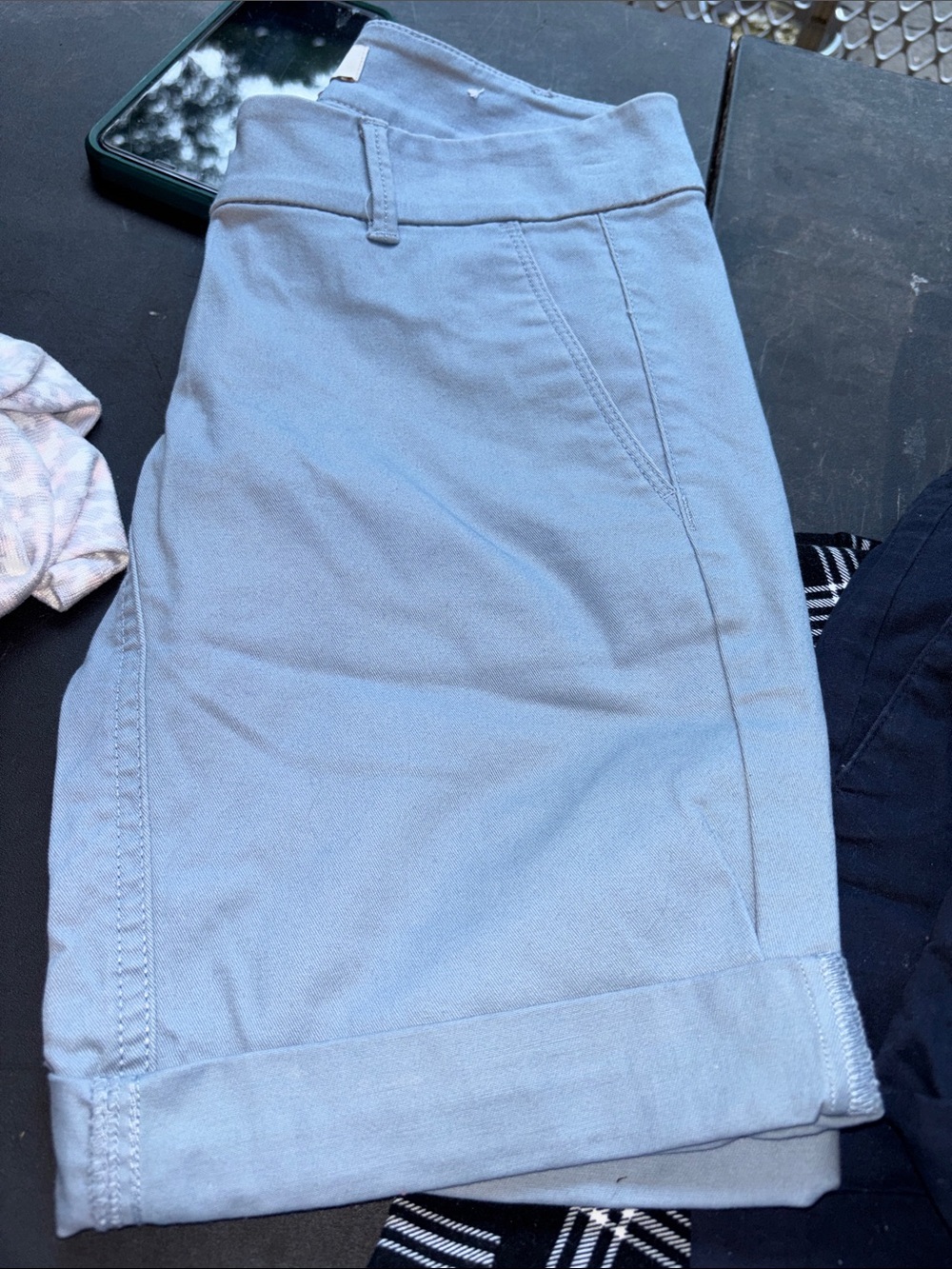 Loft women’s Light Blue Casual Bermuda roll shorts.